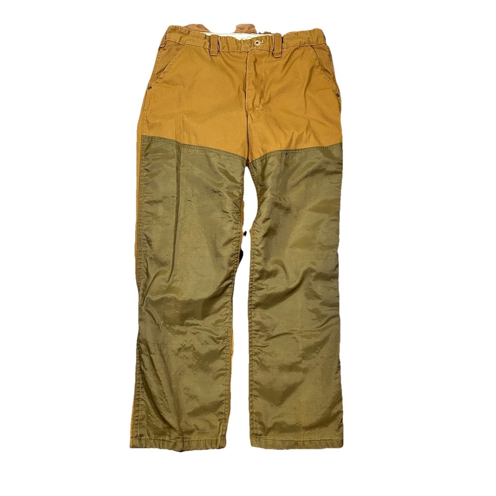 Vintage SafTBak Upland Brush Canvas Hunting Pants Mens 33x30 Made In USA Tan